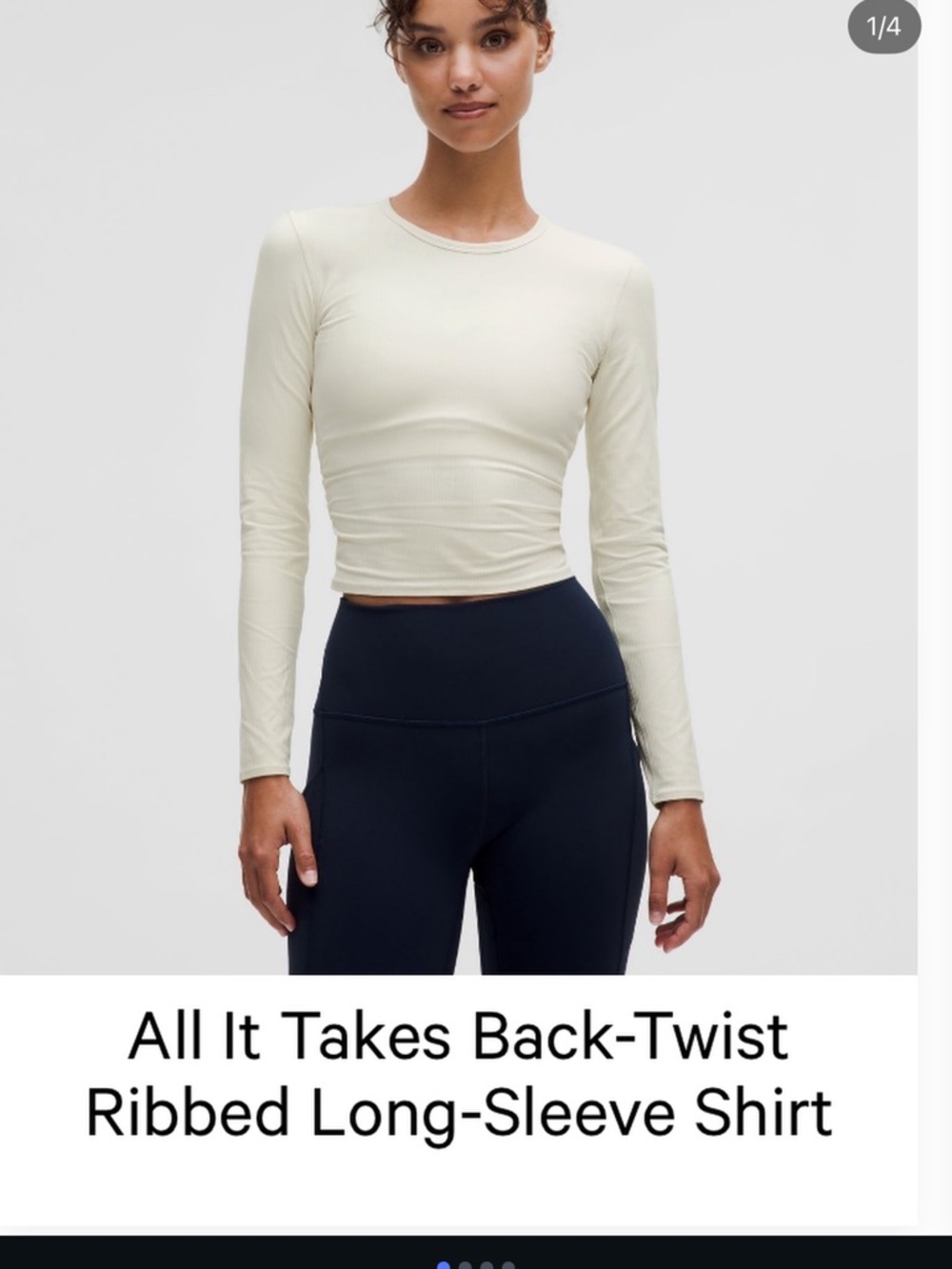 Lululemon All It Takes Back-Twist Ribbed Long-Sleeve Shirt - bone